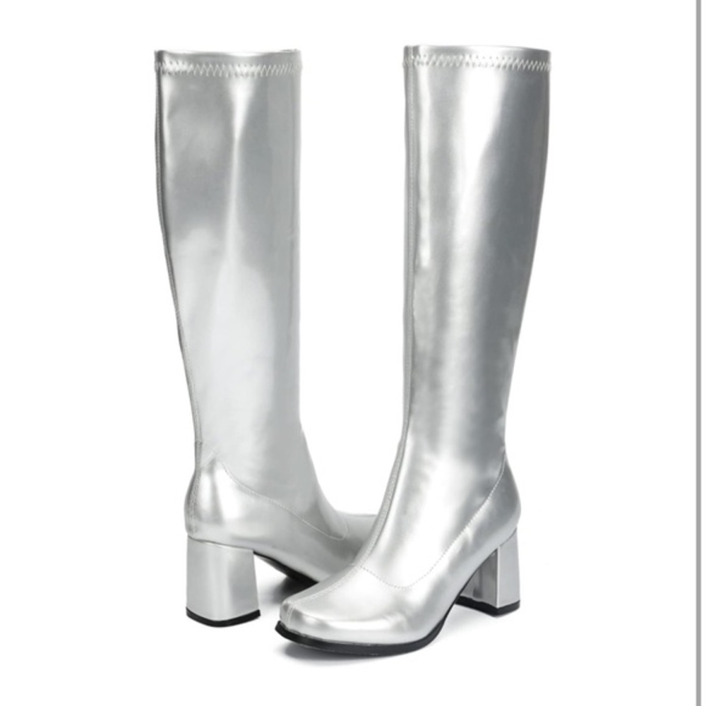 Women's Go Go Boots Over The Knee Block Heel Zipper size 39 (8.5)